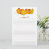 Herfst Esdblad Grens, Gelinieerd Schrijfpapier Briefpapier (Staand voorkant)