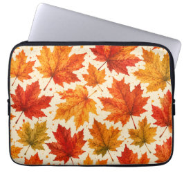 Herfst Esdblad Patroon | Herfst Oranje Rode Blad Laptop Sleeve