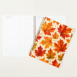 Herfst Esdblad Patroon | Herfst Oranje Rode Blad Planner