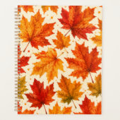 Herfst Esdblad Patroon | Herfst Oranje Rode Blad Planner (Voorkant)