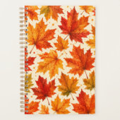 Herfst Esdblad Patroon | Herfst Oranje Rode Blad Planner (Voorkant)