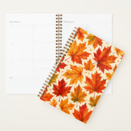 Herfst Esdblad Patroon | Herfst Oranje Rode Blad Planner
