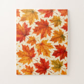 Herfst Esdblad Patroon | Herfst Oranje Rood Blad Legpuzzel (Verticaal)