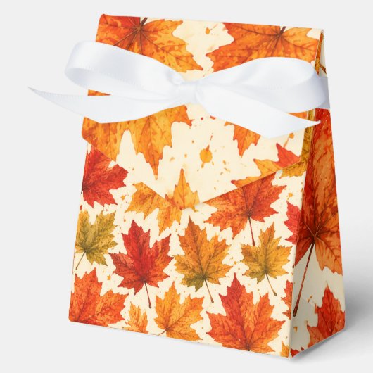 Herfst Esdblad Patroon | Val Oranje Rode Blad Bedankdoosjes (Voorkant)