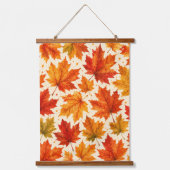 Herfst Esdblad Patroon | Val Oranje Rode Blad Hangend Wandkleed (Voorkant)