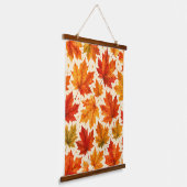 Herfst Esdblad Patroon | Val Oranje Rode Blad Hangend Wandkleed (Gebogen)