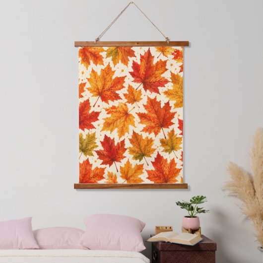 Herfst Esdblad Patroon | Val Oranje Rode Blad Hangend Wandkleed (Slaapkamer)