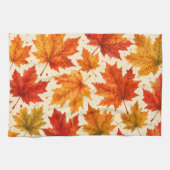 Herfst Esdblad Patroon | Val Oranje Rode Blad Theedoek (Horizontaal)