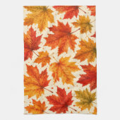 Herfst Esdblad Patroon | Val Oranje Rode Blad Theedoek (Verticaal)