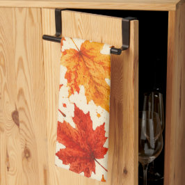 Herfst Esdblad Patroon | Val Oranje Rode Blad Theedoek