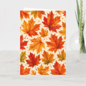 Herfst Esdblad Patroon | Val Oranje Rood blad Kaart (Achterkant)