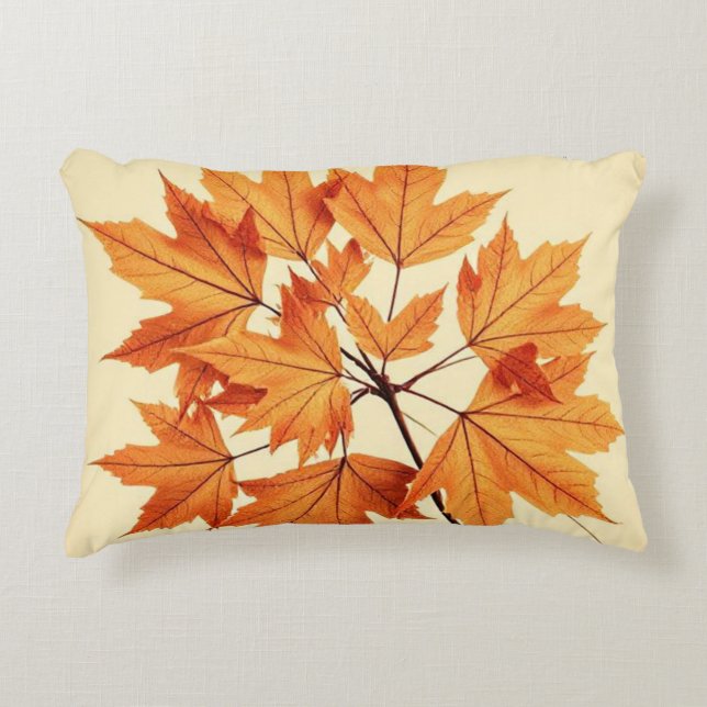 Herfst Esdbladprint: Herfstloof Accent Kussen (Voorkant)