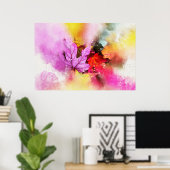 Herfst esdoorbladeren waterverf herfstpastel poster (Thuiskantoor)