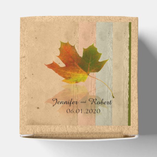 Herfst esdoorn blad bruiloft gunst doos bedankdoosjes (Bovenkant)