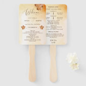 herfst esdoorn blad roest Waterverf bruiloft progr Handwaaier (Voorkant en achterkant)