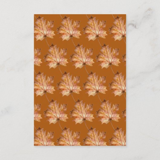 herfst esdoorn blad Waterverf bruiloft detail Informatiekaartje (Achterkant)