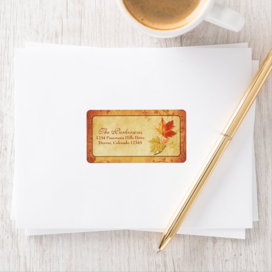 Herfst esdoorn bladeren bruiloft Adresetiketten Etiket (Insitu)