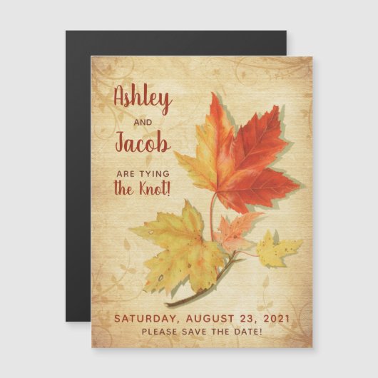  herfst esdoorn bladeren bruiloft opslaan van de d (Voorkant / Achterkant)