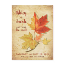 herfst esdoorn bladeren bruiloft opslaan van de d