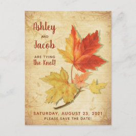  herfst esdoorn bladeren bruiloft opslaan van de d briefkaart