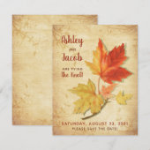  herfst esdoorn bladeren bruiloft opslaan van de d notitiekaartje (Voorkant / Achterkant)