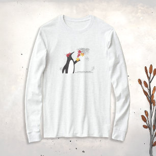 Herfst esdoorn bladeren en grappige pinguïn lange  t-shirt
