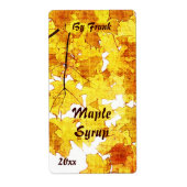 Herfst esdoorn bladeren esdoorn siroop label (Voorkant)