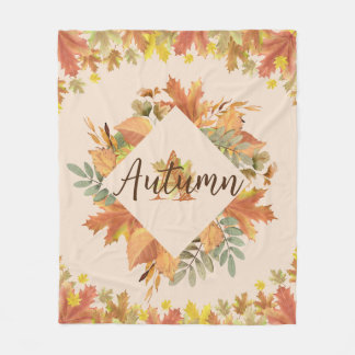 Herfst esdoorn bladeren Monogram fleece deken