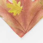 Herfst esdoorn bladeren Monogram fleece deken (Hoek)