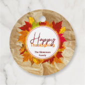Herfst esdoorn bladeren op papier textuur Thanksgi Bedankjes Labels (Voorkant)