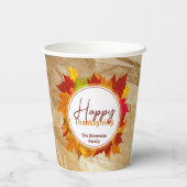 Herfst esdoorn bladeren op papier textuur Thanksgi Papieren Bekers (Achterkant)