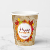 Herfst esdoorn bladeren op papier textuur Thanksgi Papieren Bekers (Voorkant)