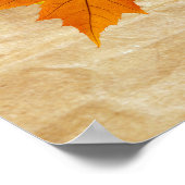 Herfst esdoorn bladeren op papier textuur Thanksgi Poster (Hoek)