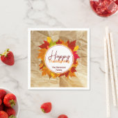 Herfst esdoorn bladeren op papier textuur Thanksgi Servet (Insitu)