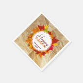 Herfst esdoorn bladeren op papier textuur Thanksgi Servet (Hoek)