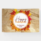 Herfst esdoorn bladeren op papier textuur Thanksgi Spandoek (Horizontaal)