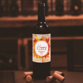 Herfst esdoorn bladeren op papier textuur Thanksgi Wijn Etiket