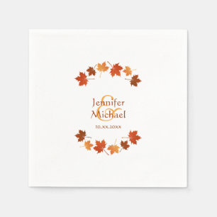 herfst esdoorn bladeren rustieke herfst bruiloft servetten