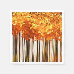 Herfst esdoorn boom bos herfst oranje grijs wit servet