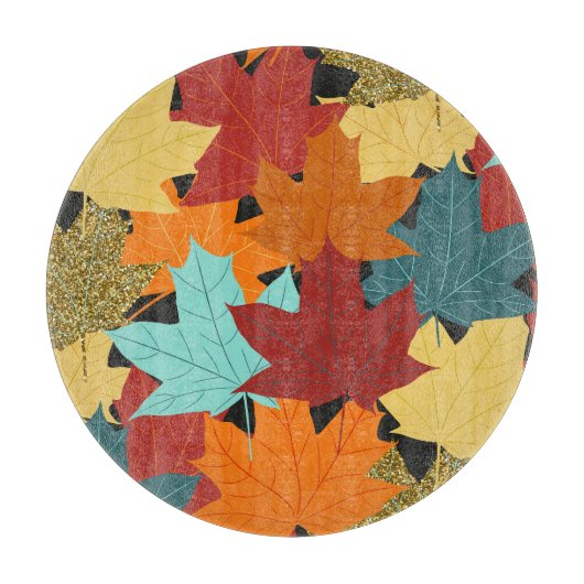 Herfst esdoorn laat illustratie snijplank (Voorkant)
