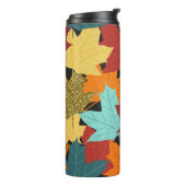 Herfst esdoorn laat  illustratie thermosbeker (Gedraaid links)