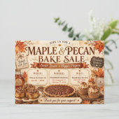 Herfst Esdoorn & Pecan Bakverkoop Kaart (Staand voorkant)