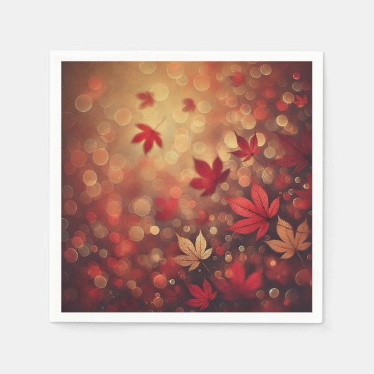 Herfst esdoorn verlaat Bokeh Effect ontkoppelingsp Servet (Voorkant)