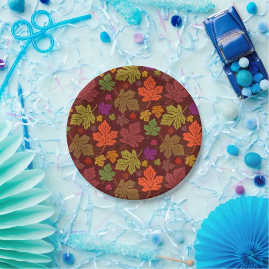 herfst esdoorn verlaat Herfst partij patroon Papieren Bordje (Feest)