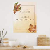 Herfst Esdoornblad Aquarel Bruiloft Feest Welkom Poster (Keuken)