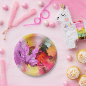 Herfst esdoornblad aquarel herfst pastel kleurrijk papieren bordje (Feest)