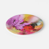 Herfst esdoornblad aquarel herfst pastel kleurrijk papieren bordje (Gekanteld)