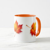 Herfst Esdoornblad Artistieke Koffiemok met Oranje Mok (Voorkant rechts)