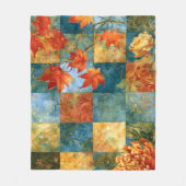 Herfst Esdoornblad Botanische Patchwork Fleece Deken (Voorkant)