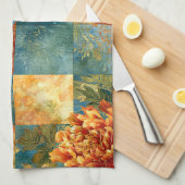 Herfst Esdoornblad Botanische Patchwork Theedoek (Quarter Fold)